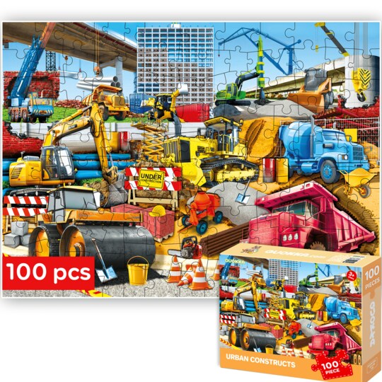 QUOKKA 100 Piece Puzzles for Kids Ages 4-6 – Floor Kids Puzzles Ages 6-8 Year Old – Toy for Learning Cars for 8-10 yo – Jigsaw Toddler Game for Boy and Girl Ages 3-5